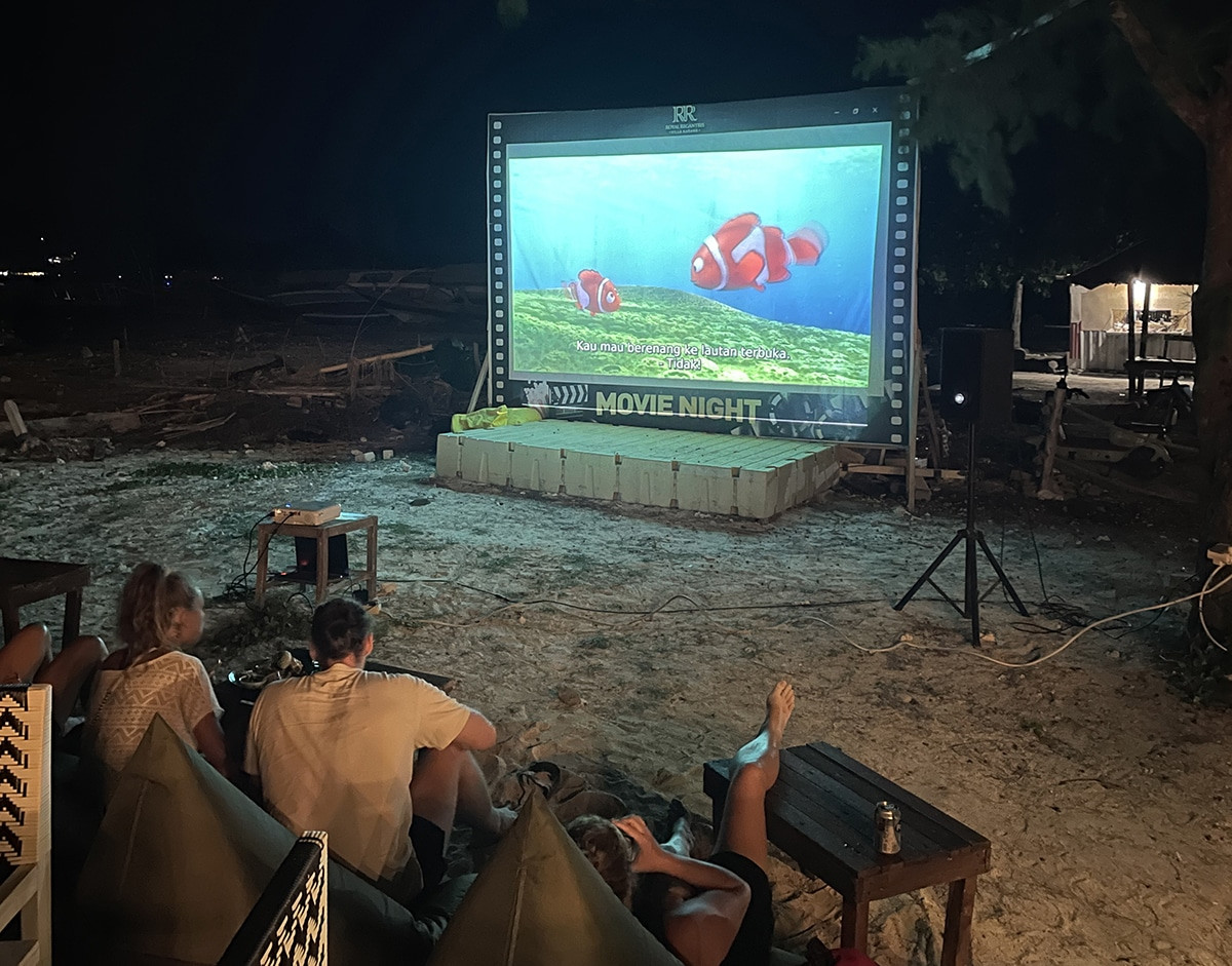 pelicula al aire libre en gili air