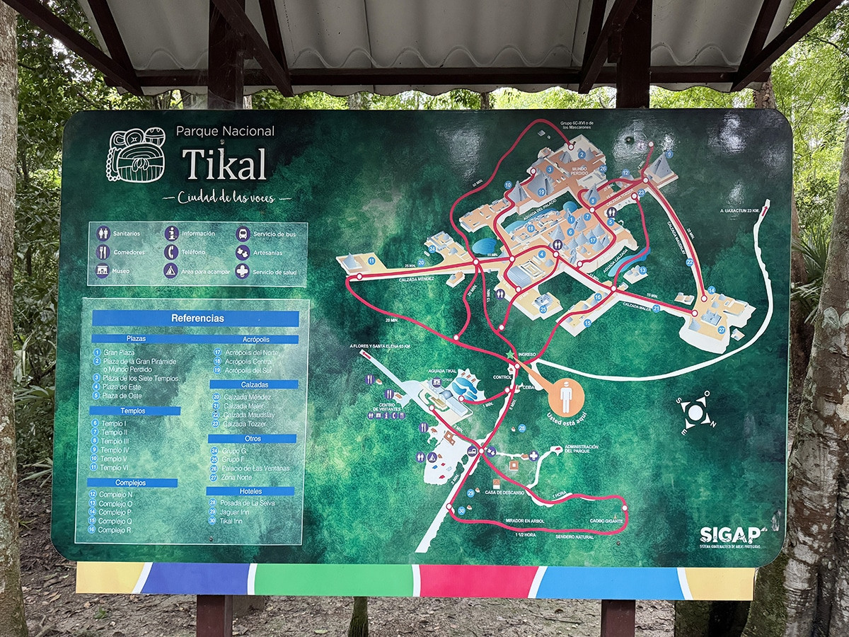 mapa tikal guatemala