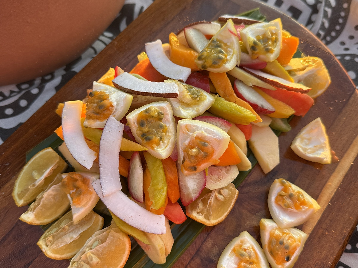 fruta praslin en la playa